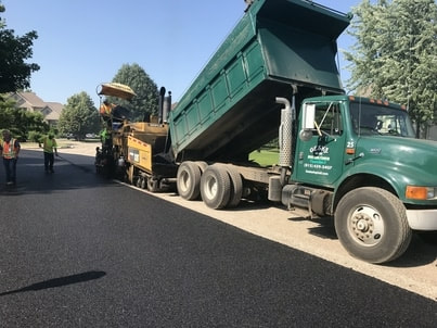 Road work being done by Geske & Sons in the city of Crystal Lake